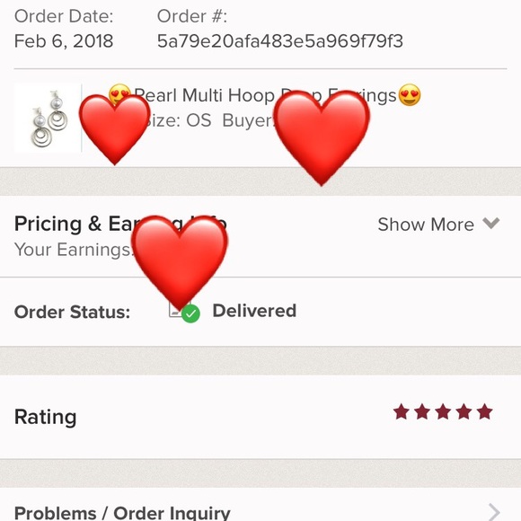 5🌟Pearl Multi Hoop Drop Earrings - Picture 3 of 3